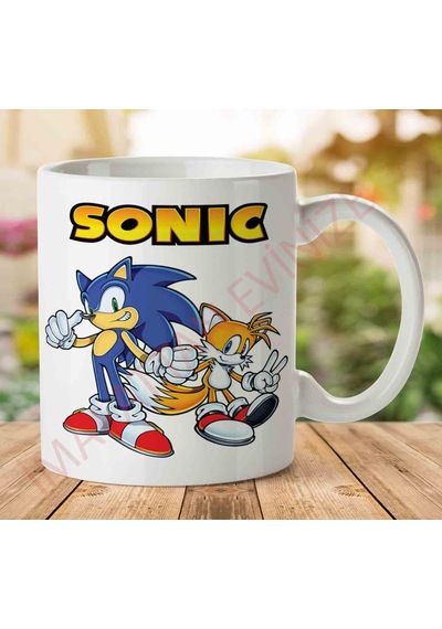 Sonic Karakter Yazı Seramik Kupa Bardak