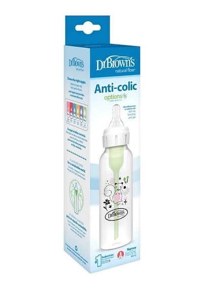 8 Oz/ 250 Ml Dar Ağız Anti-kolik Pp Sincap Desenli Biberon, Tekli Paket Açık