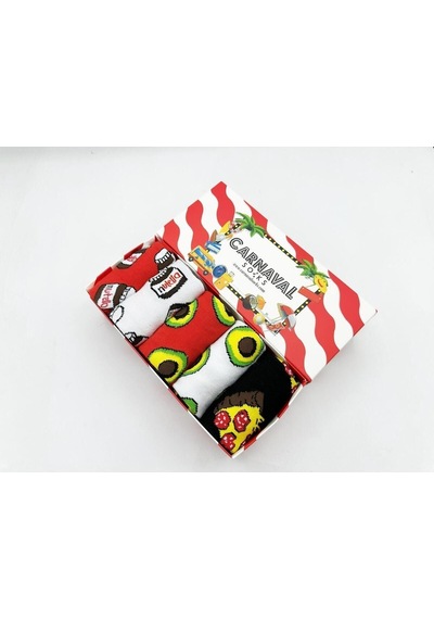 Carnaval Socks Unisex 5'li Tatlı Yiyecekler Tasarım Çorap Renkli