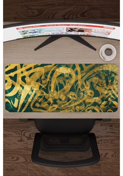 Kaligrafi Kaymaz Dikişli Kauçuk Oyuncu Mousepad V3 - 70x30 Xl Gaming Mouse Pad Fare Altlığı