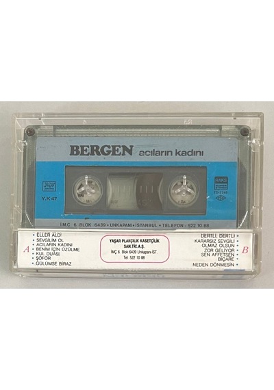 Bergen Acıların Kadını Kaset Orjinal Dönem Kağıt Baskı