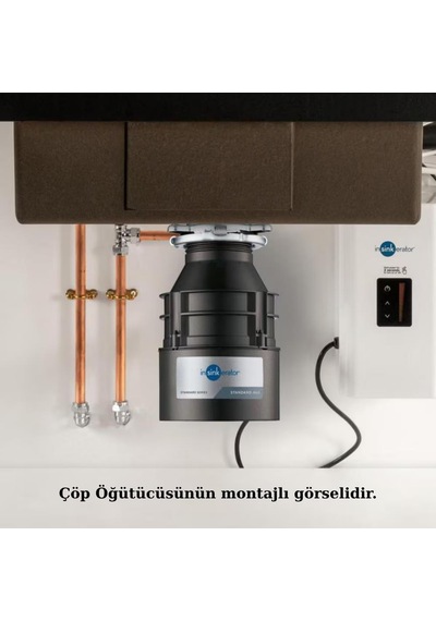 İnsinkerator Standard 460 Model Çöp Öğütücü, Ev Tipi, 380 W, 0.55 Hp Siyah