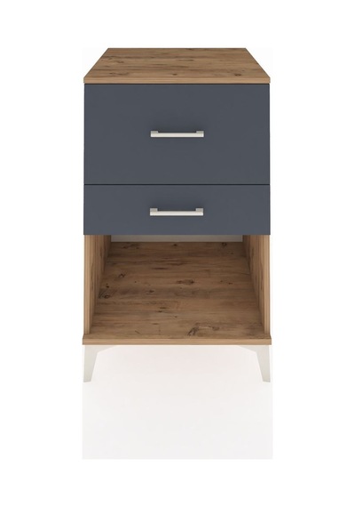 Kronos Komodin 2 Çekmeceli 60x59x96 Çam-antrasit Atlas Çam