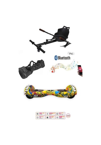 Elektrikli Kaykay Scooter Akıllı Denge Hoverboard + Hoverkart + Çanta Full Ledli Extrem Paket D21