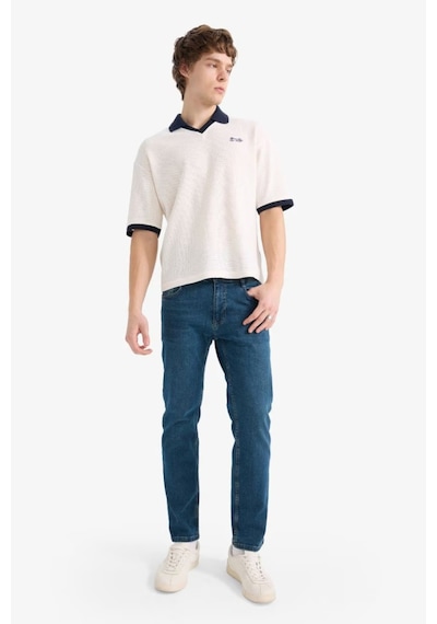 Defacto Boxy Fit Polo Yaka Kısa Kollu Tişört F8352ax25auer105 Ekru