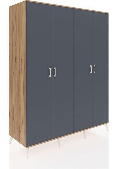 Kronos Gardrop 4 Raflı 4 Kapaklı 4 Askılı 176x59x221 Çam-antrasit/çam Antrasit/çam Kronos Gardrop 4 Raflı 4 Kapaklı 4 Askılı 176x59x221 Çam-antrasit/çam Antrasit/çam