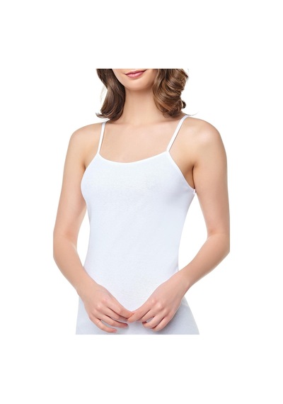 Seher Yıldızı Seher Kadın 6'lı Paket Beyaz Ribana Ip Askılı Atlet Yeni Sezon Beyaz