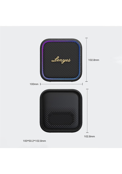 Lenyes S890 Su Geçirmez Özellikli Rgb Işıklı Askılı Mini Otg-tws Bluetooth Hoparlör V5.3 Siyah