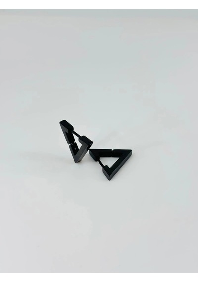 Siyah Çelik Erkek Küpe Çap 9 Mm Kalınlık 3 Mm - Ekp0021