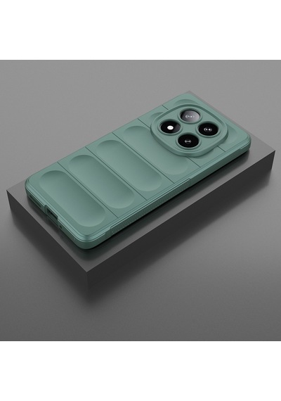 Xiaomi Poco X7 Kılıf Esnek Tpu Oyuklu Arka Yüzey Tasarımlı Etnik Silikon Kılıf Koyu Yeşil