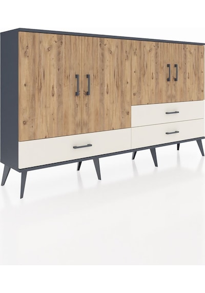 Arges Konsol 5 Raflı 3 Çekmeceli 4 Kapaklı 176x30x99 Antrasit-çam Antrasit-çam/aytaşı Arges Konsol 5 Raflı 3 Çekmeceli 4 Kapaklı 176x30x99 Antrasit-çam Antrasit-çam/aytaşı