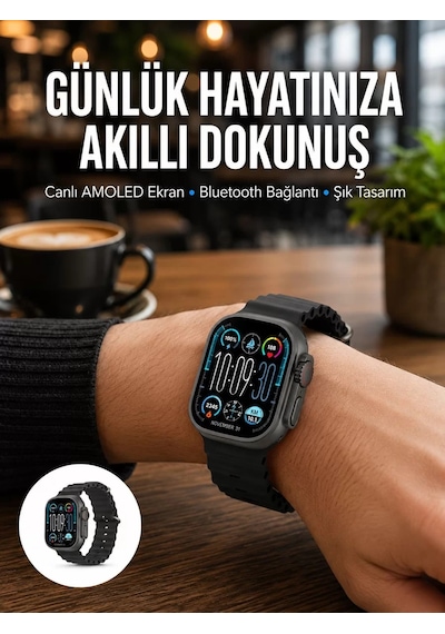 Amoled Akıllı Saat Bluetooth Arama Su Geçirmez Yeni Nesil