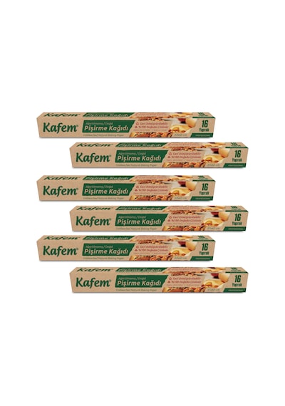 Kafem Yağlı Pişirme Kağıdı Doğal 37x42cm 16 Yaprak X 6 Adet