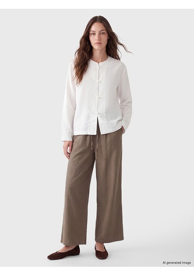 Lcw Modest Haki Beli Lastikli Kadın Geniş Paça Pantolon
