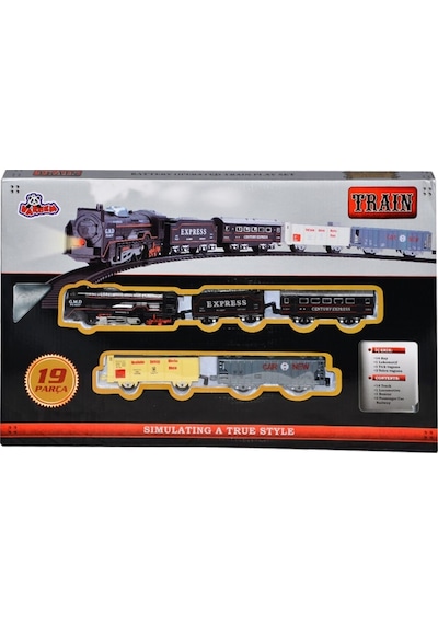 19 Parça Tren Seti Pilli Raylı Express Train Fenomen Tren Seti