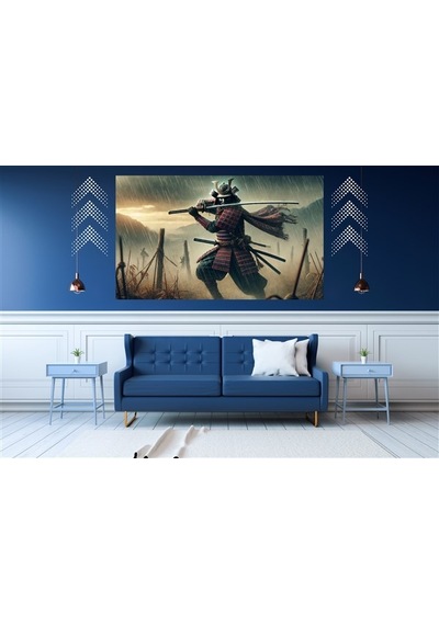 Ti-play Büyük Baskın 60x90cm Modern Samuray Pvc Çerçevesiz Tablo