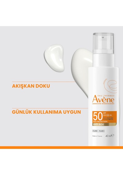 Eau Thermale Avene Hyalüronik Asit %0,2 İçeren Spf 50 Yaşlanma Karşıtı Güneş Kremi 40 Ml