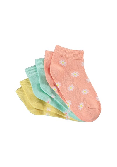 Civil Girls Flower 3'lü 2-12 Yaş Kız Çocuk Patik Çorap - Standart