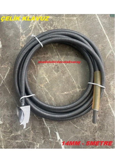 Dmr 14mm Çelik Lavabo Açma Teli Wc Gider Açma Teli Baca Temizleme Teli 5metre Pafta