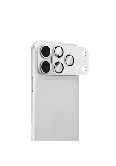 Forzacase İphone 18 Pro Max İle Uyumlu Tam Kaplayan Çerçeveli Kamera Lens Koruyucu - Fc1265 Gümüş