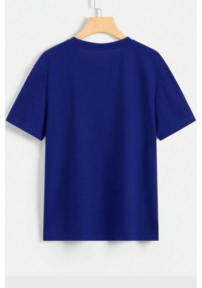 Flood Of Style Unisex Sevimli Kedi Tasarım T-shirt Mavi