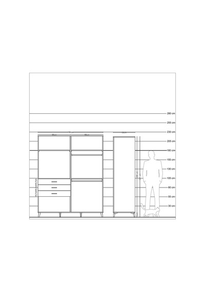 Kronos Gardrop 4 Raflı 3 Çekmeceli 2 Askılı 176x59x221 Antrasit-çam Çam Kronos Gardrop 4 Raflı 3 Çekmeceli 2 Askılı 176x59x221 Antrasit-çam Çam
