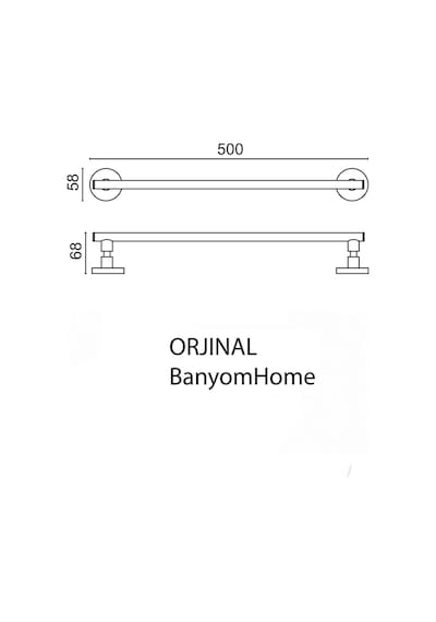 Çelik Banyo Paslanmaz Pirinç Flora 50 Cm Uzun Havluluk Altın Gold Gold