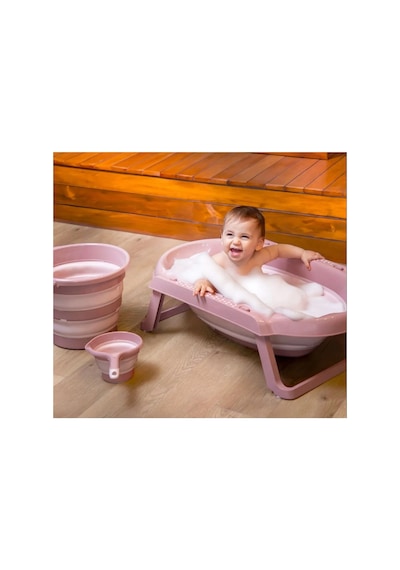 Babyjem Katlanır Bebek Banyo Küvet Seti 3 Parça Somon