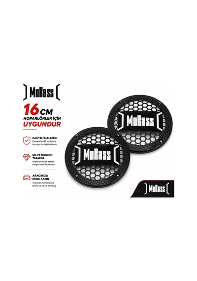 Mobass 16cm Hoparlör Kapağı - Mobass Logolu Plastik Midrange Hoparlör Kapak 16 Cm - 2 Adet