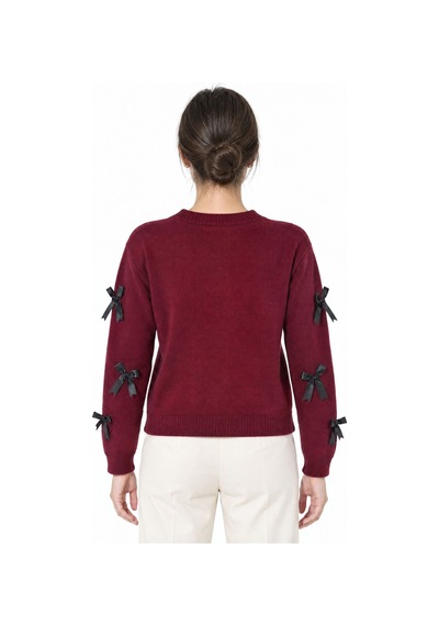 Hiccup Vıorna Bisiklet Yaka Sweatshirt Bordo - Kırmızı