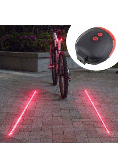 Buffer Çok Fonksiyonlu Pilli Bisiklet Led Lazer Işığı Arka Stop Lambası İndigo