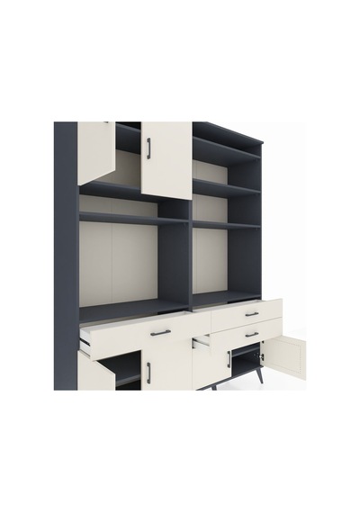 Hyperion Gardrop 10 Raflı 3 Çekmeceli 8 Kapaklı 176x44x221 Antrasit-aytaşı Aytaşı Hyperion Gardrop 10 Raflı 3 Çekmeceli 8 Kapaklı 176x44x221 Antrasit-aytaşı Aytaşı