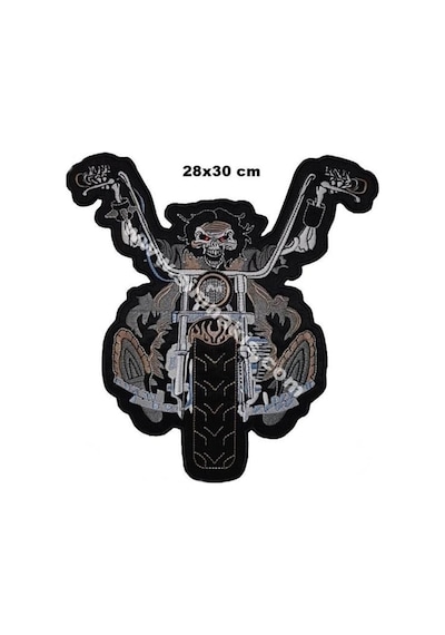 Motorcu Mont Arması Nakış Işleme Arma Patch 28X30 Cm Haki