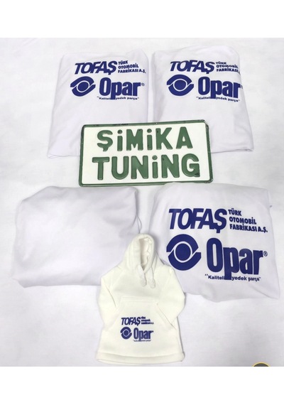 Tofaş Beyaz Opar Ön Arka Kılıf 4 Parça Arka Logolu Vites Polar li 1 Takım