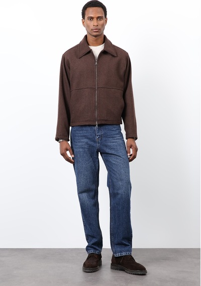 Antioch Regular Fit Dokulu Erkek Mont Kahve