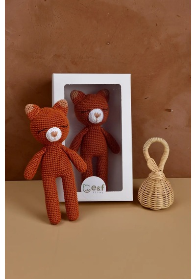 E&f Store Amigurumi Oyuncak - Kiremit Tilki Turuncu