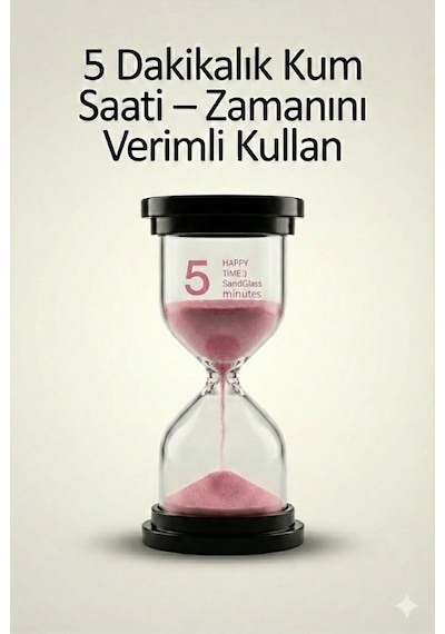 5 Dakikalık Kum Saati Zamanlayıcı Pembe Dekoratif Masa Saati 4 Renk Seçeneği Belirtilmemis
