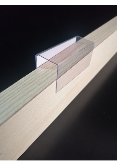 10 Adet Pvc Etiketlik Dik Geçme Ahşap Raf 6 x 4 CM İsimlik Etiket Cep