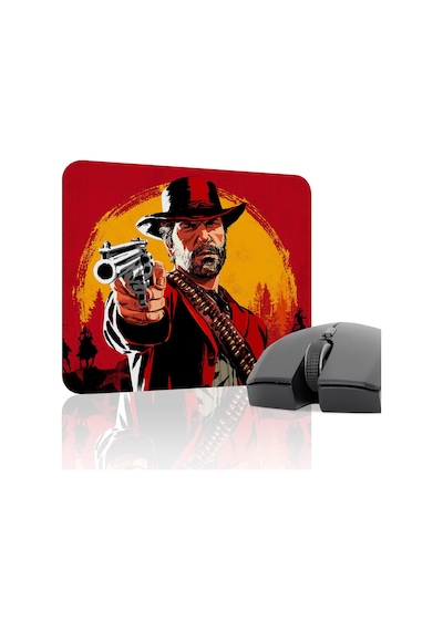 Red Dead Redemption 2 Kaymaz Dikişli Kauçuk Oyuncu Mousepad V2 - 22x18 Gaming Mouse Pad Fare Altlığı