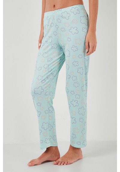 Lela Regular Fit Gömlek Yaka Kısa Kollu Bayan Pijama Takımı 65780124 Su Yeşili