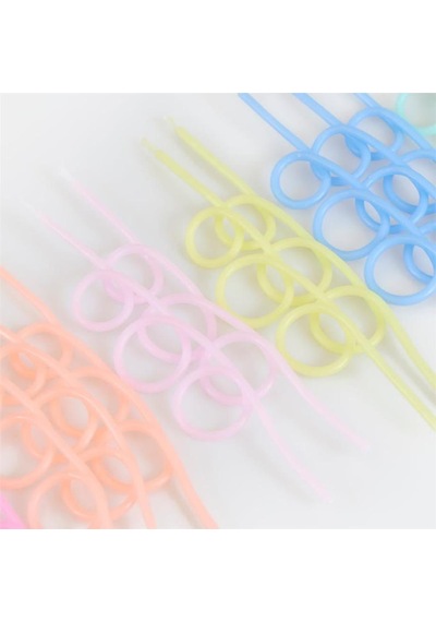 Meri Meri - Pastel Loopy Candles - Pastel Renk Kıvrımlı Mumlar - 16 Adet Çok Renkli