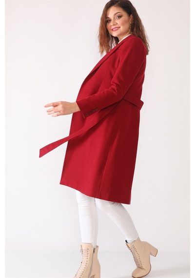 Z6628 Dewberry Bayan Palto-bordo-bordo