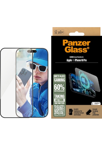 PanzerGlass Gaming Apple Uyumlu iPhone 16 Pro/17/17 Pro Ultra-Wide Fit Tam Koruma Çerçeve Aparatlı Ekran Koruyucu