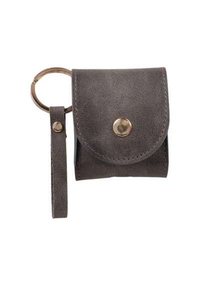 Apple Uyumlu  AirPods 2.nesil Deri Kılıf Mai Snap Vs05 Gri