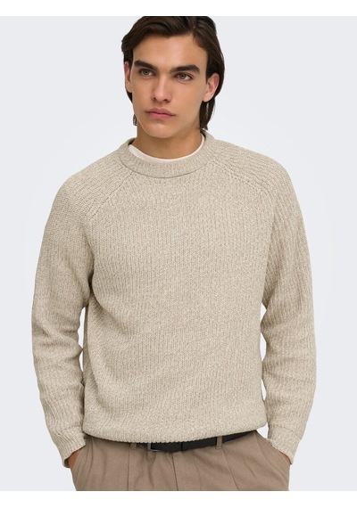 Only & Sons Onsjoın Rlx Ls Raglan Knıt Silver Lining Çok Renkli