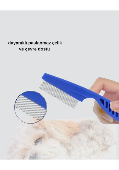 Evcil Hayvan Tüy Bakım Seti 4 Lü Paslanmaz Çelik Ve Eco Plastik, Kolay Temizlenebilir Ve Dayanıklı