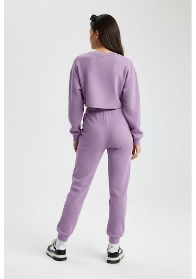 Aden Kids Kız Çocuk Krop Model Alt Üst Takım Toplam 3 Parça Mor