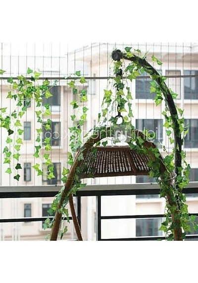 Yapay Sarmaşık Çiçek Dekoru, Üçgen Yapraklı, 230 Cm Uzunluk 20beyazcipso