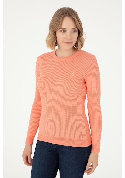 U.S. Polo Assn. Kadın Somon Bisiklet Yaka Basic Kazak 50288979-VR047 U.S. Polo Assn. Kadın Somon Bisiklet Yaka Basic Kazak 50288979-VR047