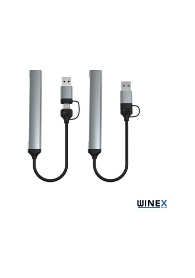 Aırsky Winex 5in1 UsbA Type-C To UsbA 3.01, TF, SD Çoklayıcı Hub Adaptör